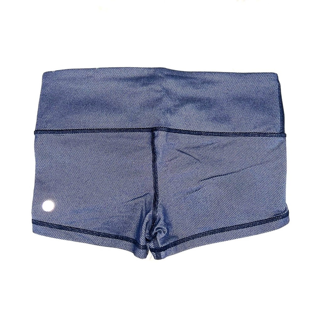 LULULEMON Navy Denim Look Blue Athletic Shorts